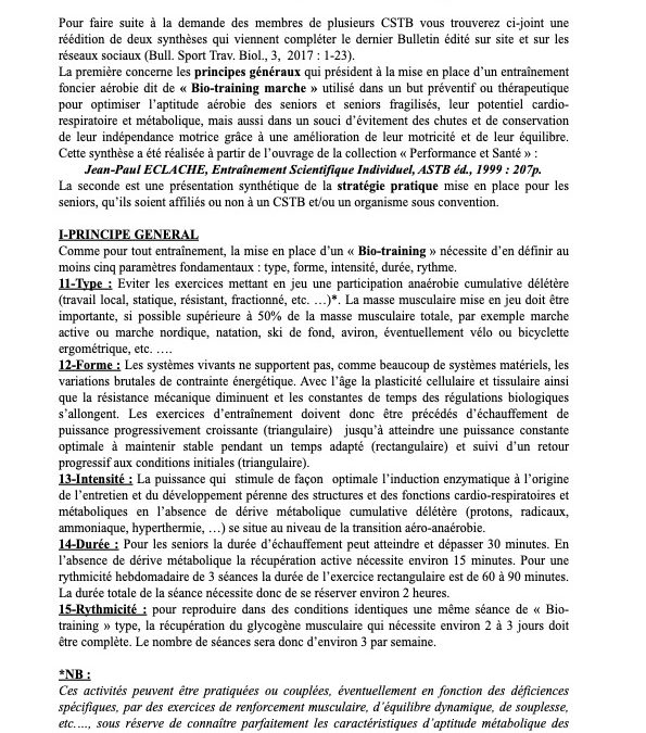 L&rsquo;entraînement fondamental des séniors